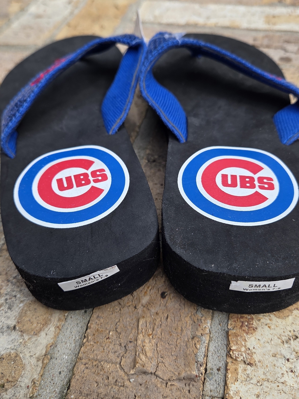 Blue Sequin Cubs Women's Flip Flop Sandals - Picture 5 of 11